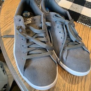 Grey Puma soft foam sneakers, size 7.5, never worn